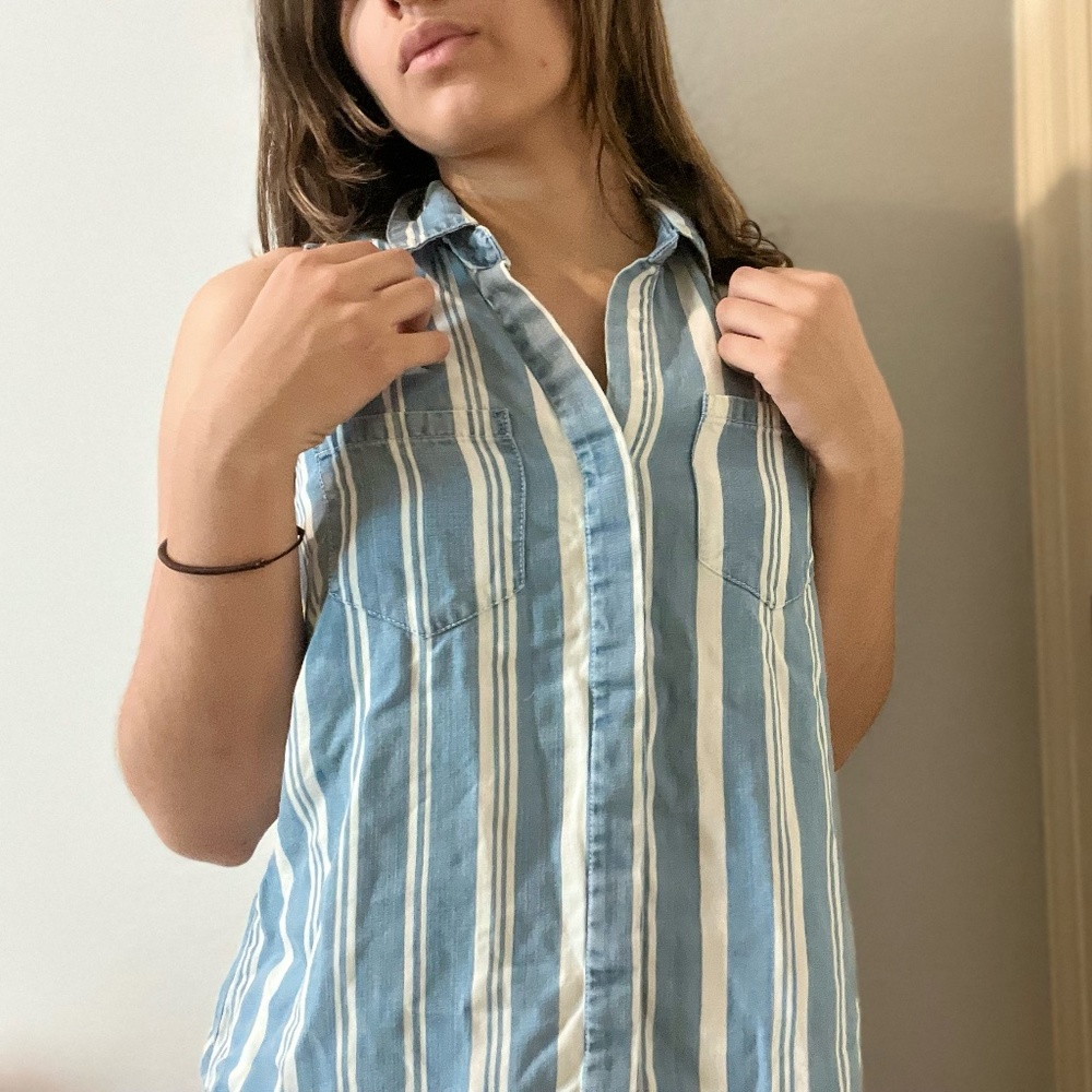 Harper Heritage Blue Striped Tank Top